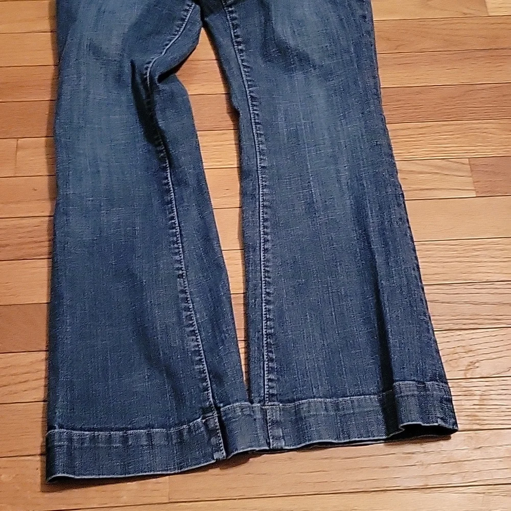 The Limited Denim 917 Trouser jean sz 8S short cotton blend medium wash wide leg - Picture 2 of 10